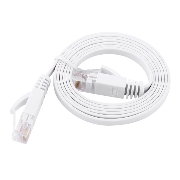 RJ45 CAT6 Ethernet nettverkskabel Flat LAN-kabel UTP Patch Router-kabler 1000M Hvit 1 meter