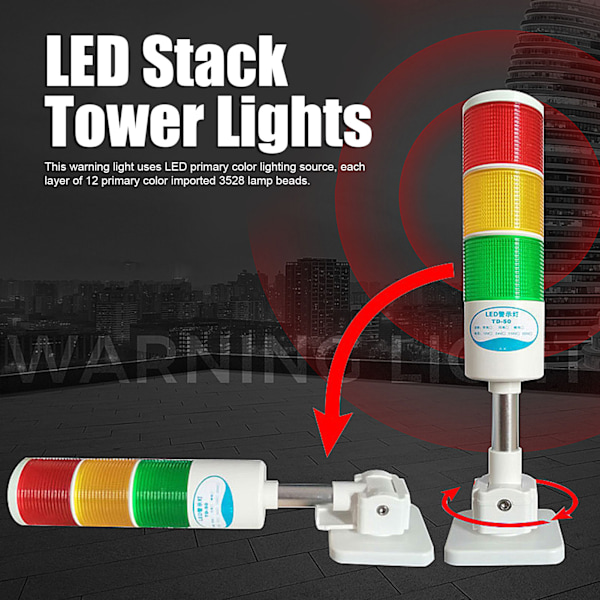 LED-stapelstapelbelysning industriell flerskikts LED-signaltornstapelvarningslarm försiktighetslampa 12V