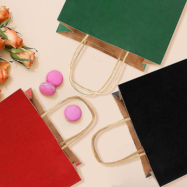 Gaveposer Store papirposer med håndtak (18 stk. 30x23x12cm 130gsm papir) Svart