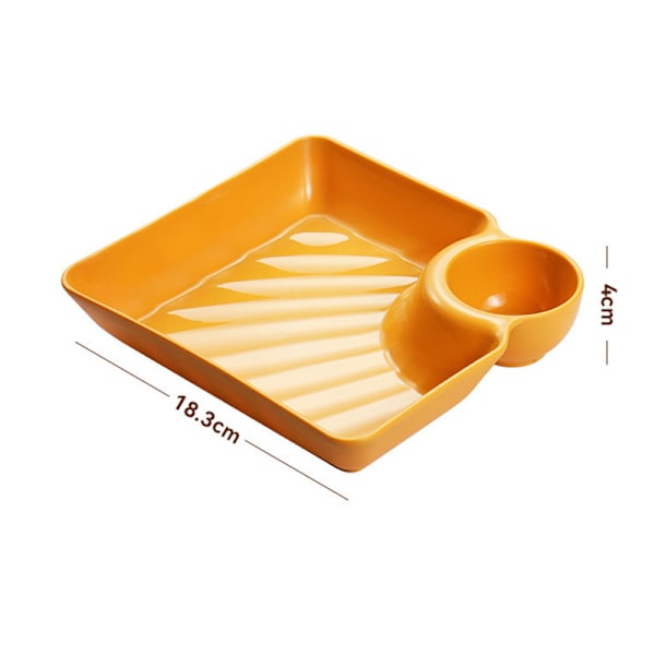 1 stk eddikrett servering sushi dumplings servering fat firkantet PP snacks tallerken Yellow