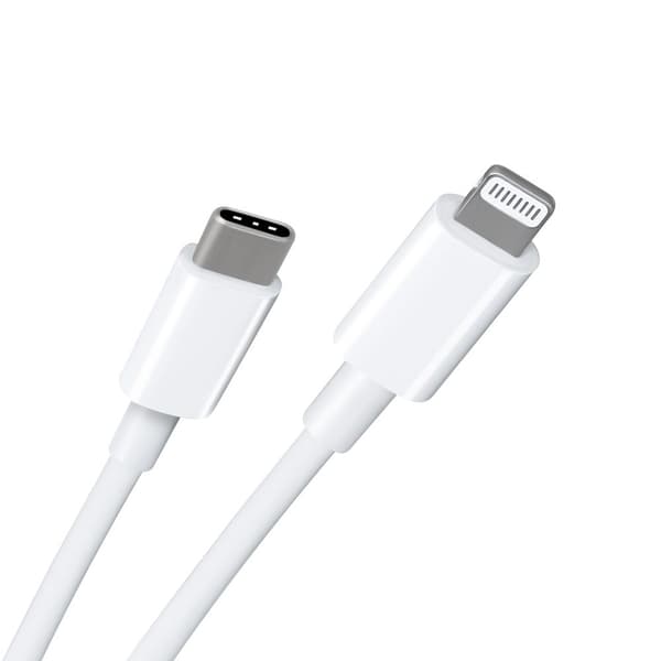 iPhone Hurtiglader USB C til Lightning - 20W - 2 METER - (iPhone/AirPod ladekabel)