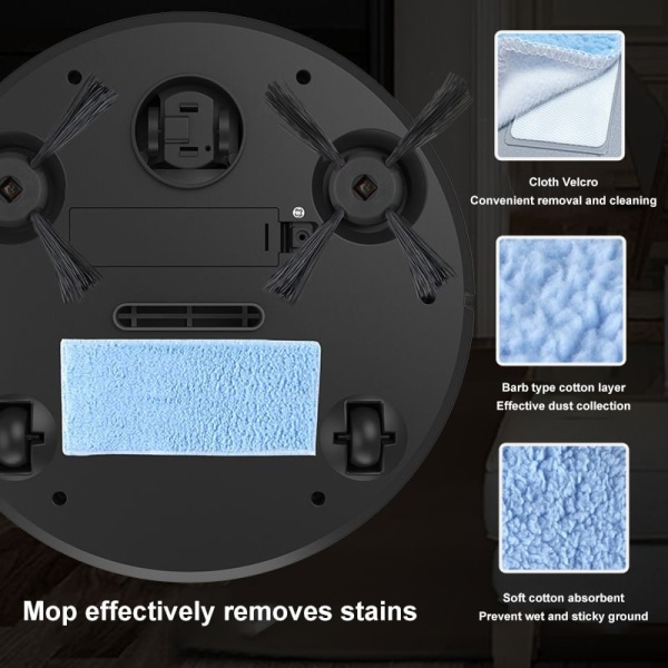 Smart robotdammsugare 2-i-1 moppande sopmaskin Stark