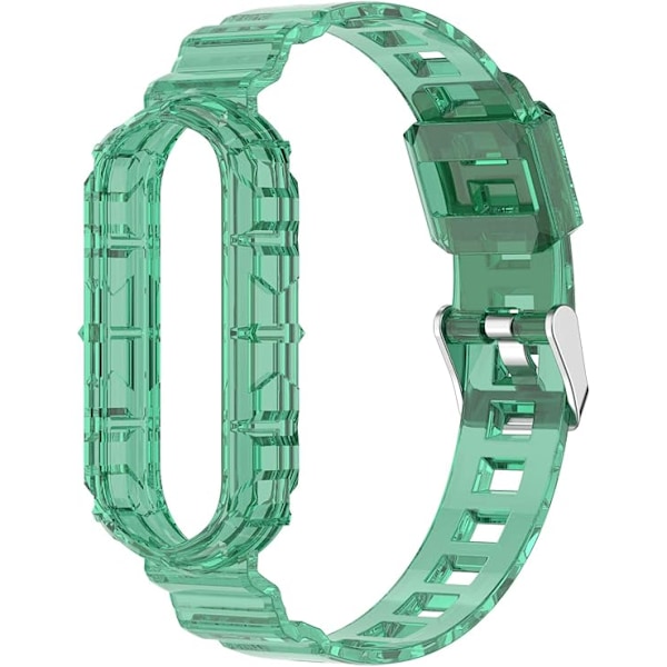 Smartwatcharmband för Xiaomi Mi Band 7/6/5, Transparent Silikonarmband, Ersättningsarmband för Xiaomi Green