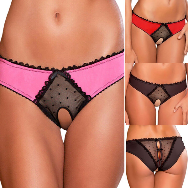 Kvinnors trosor öppna trosor G-string trosa underkläder - Perfekt rosröd Rose Red M