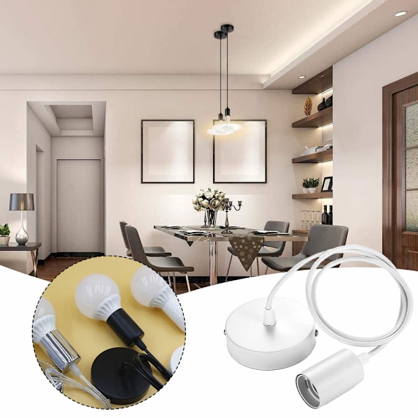 4A Lamp Holder För E27 Skruv Personlig Böjbar Inomhus Lamp Holder För Vardagsrum Vit White 0.5m