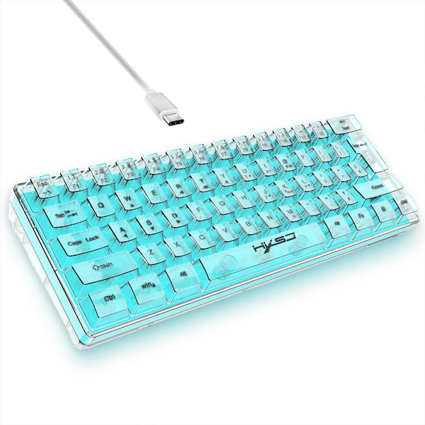 Vattentät Mini Kompakt Gaming Tangentbord 61 Tangenter Gaming Tangentbord RGB Bakgrundsbelysning Ultra Kompakt Mini Tangentbord för PC Gamer