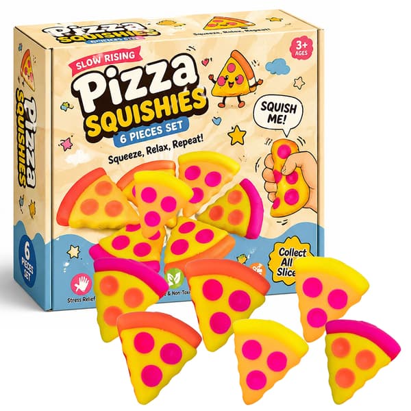 Långsamt stigande squishy stressavlastningsleksaksset mjuka maltos-fidget-klämleksaker**Pizzaset Pizza Set