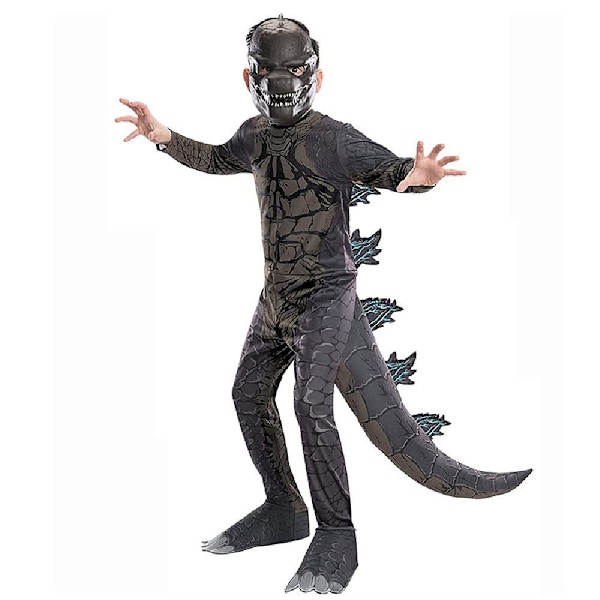 Godzilla Play Jumpsuit, Performance Cosplay Kostyme Jumpsuit + Mask L-(120-130)cm