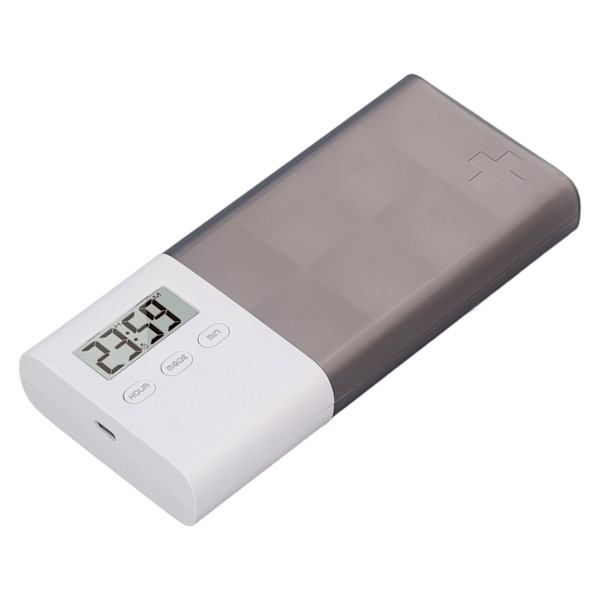 Digital medicinlåda med larm 5 set larm vibrationssignal USB uppladdningsbar elektronisk medicinorganisatör för resor
