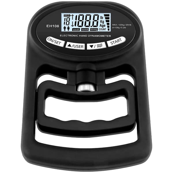 Hånddynamometer 120 kg - Elektronisk Grebstyrke Tester, Sort