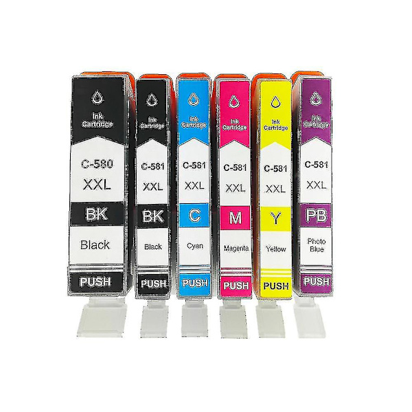 6pk Pgi-580 Cli-581xl blækpatron kompatibel med Canon Pixma Tr7550 Tr8550 Ts705 Ts6350 Ts6351 Ts8150 Ts8251 Ts8350 Ts8351