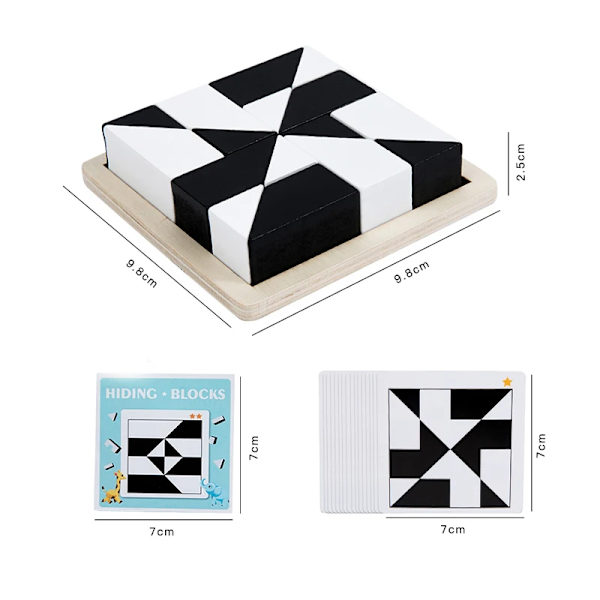 Bästa Kvalitet Montessori Geometriska Form Pussel Byggklossar Trä 3D Pussel Såg Pussel Barn Utbildande Logiskt Tänkande Träning Spel
