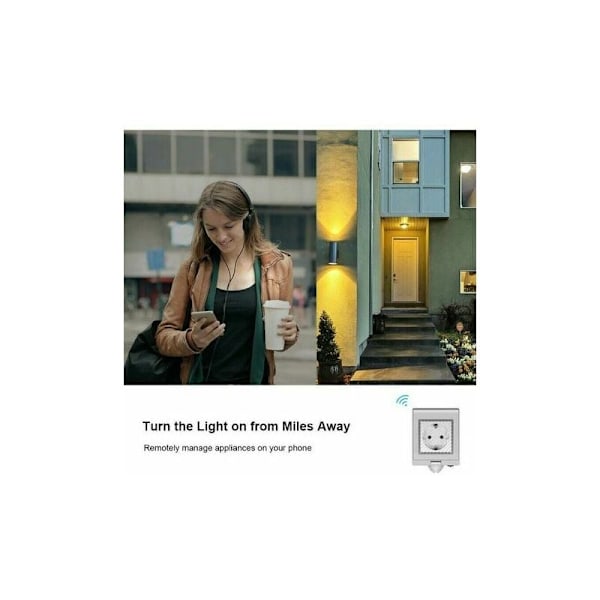 S55 TPE-FR 16A Utomhus Smart Socket, IP55 Vattentät WiFi-ansluten Eluttag, Kompatibel med Android & iOS, Fjärrkontroll, Röststyrning, Tid
