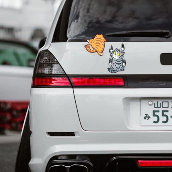 Scratch Cat Vinyl Bilsticker, Tre Katte Ridse Dæksel Sjove Bumper Dekal