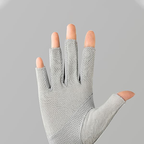 Bomulls sommar dam tunna spets dagg halvfinger ridning UV-skydd Beige