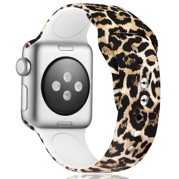 Leopard Urremme Kompatible med Apple Watch 38mm/40mm/41mm til iWatch SE/Series 7 6 5 4 3 2 1 Bløde Sportsurremme