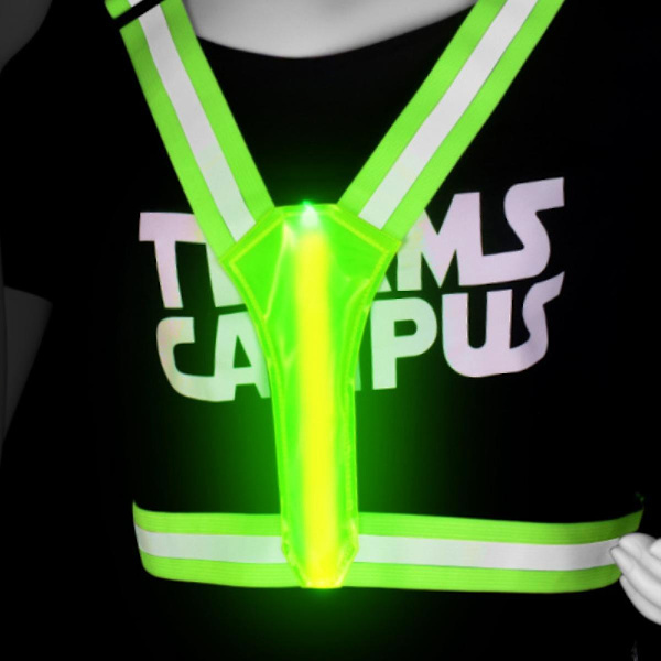 Heijastava LED-juoksuliivi, USB-ladattava rinnassa oleva valo liivi juoksijoille ja yökävelyille