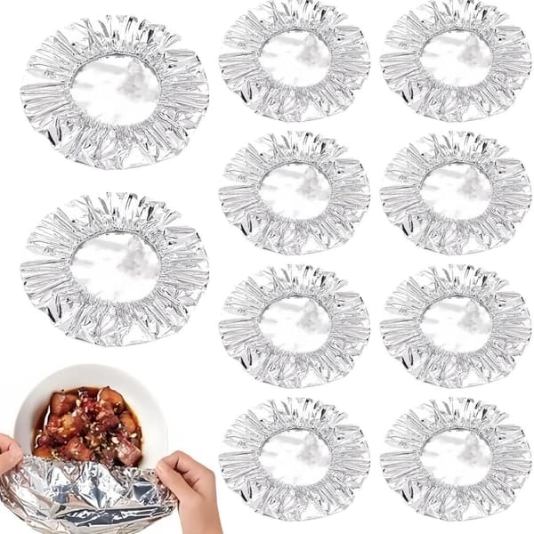 Gjenbrukbart matlokk, isolert matkuppel i aluminiumsfolie, sammenleggbart matlokk for innendørs og utendørs servering 5pcs