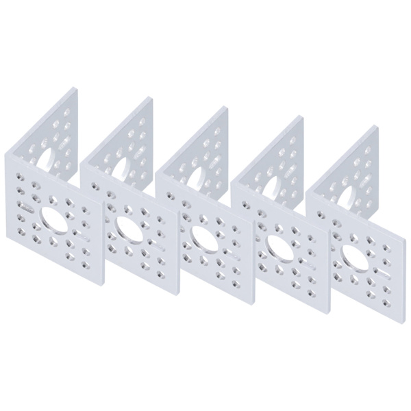 5 kpl alumiiniseos L-muotoisia kiinnikkeitä 90 asteen suorakulma 48x48mm servokiinnikkeet