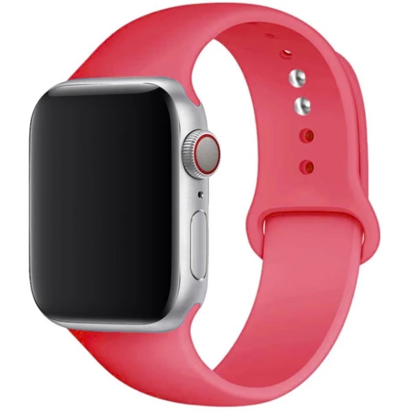 Silikonrem til Apple Watch Band 45mm 44mm 42mm 49mm 41mm 40mm 38mm correa armband iwatch Series 8 7 9 SE 4 3 5 Ultra 6 Pink Pink 42 44 45 49 mm M-L