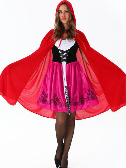 Halloween Rödluvan Sagokostym Rollspelskläder M(165-180)