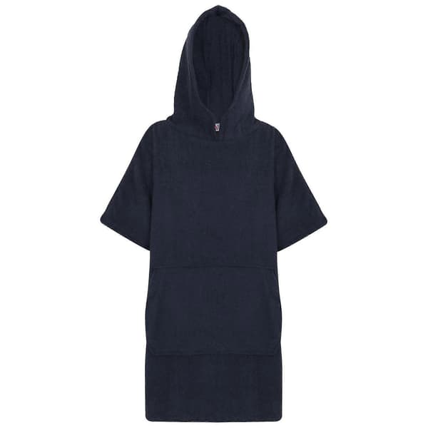 Badehåndkle med hette til barn, 100 % bomullsfrotté badekåpe for gutter og jenter 128 Navy 10-13 Years