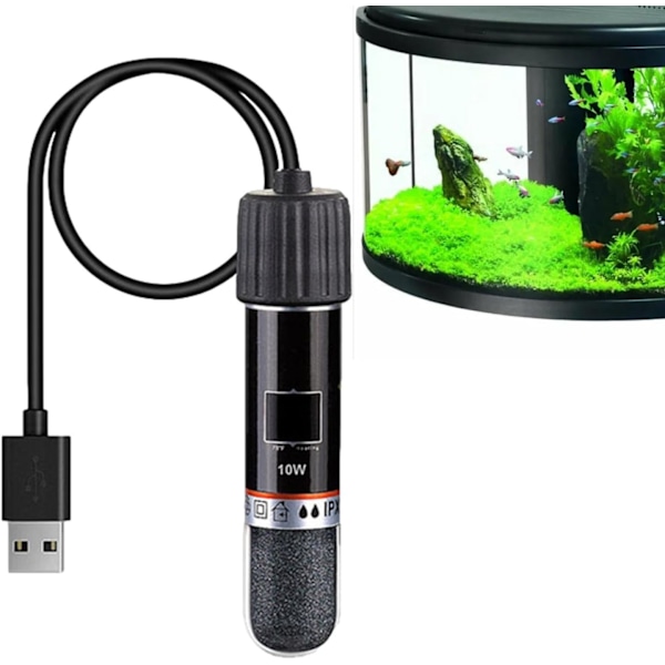 Mini Akvarievarmer | Termostat 10W USB Genopladelig Opvarmningsstang | Pladsbesparende opvarmningsværktøj til akvarier og små akvarier