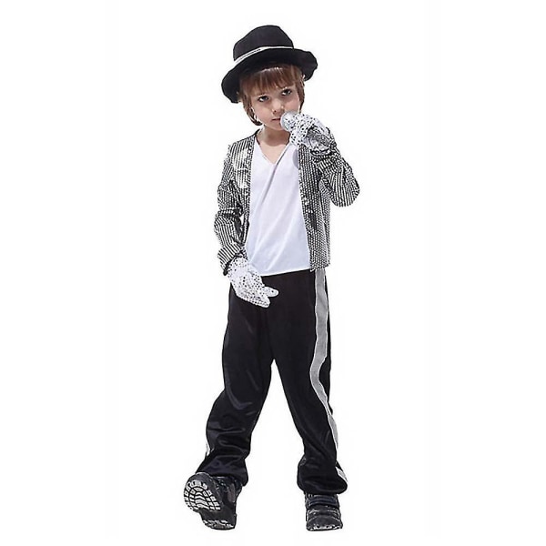 3-16 år Barn Tonåringar Michael Jackson Cosplay Kostym Performance Outfits Set Halloween Fest Fancy Dress Presenter-hao 3-5 Years