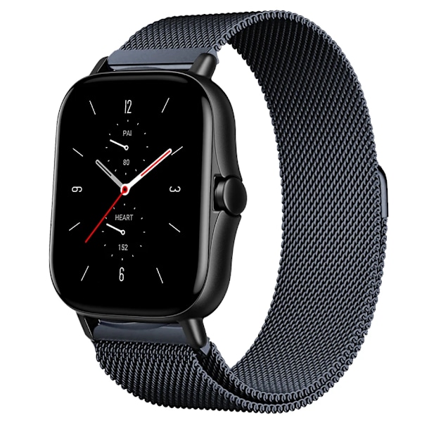 Magnetisk ögla för Amazfit GTS/4/2/2e/GTS2 Mini/3/GTR 4/3/2/47mm 20mm 22mm Metallnät Smartwatch Mesh Amazfit Bip 5 Armband Rymdgrå Space Grey 20mm