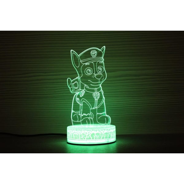 Paw Patrol lampe 3D Illusion natlys, fjernbetjening bord