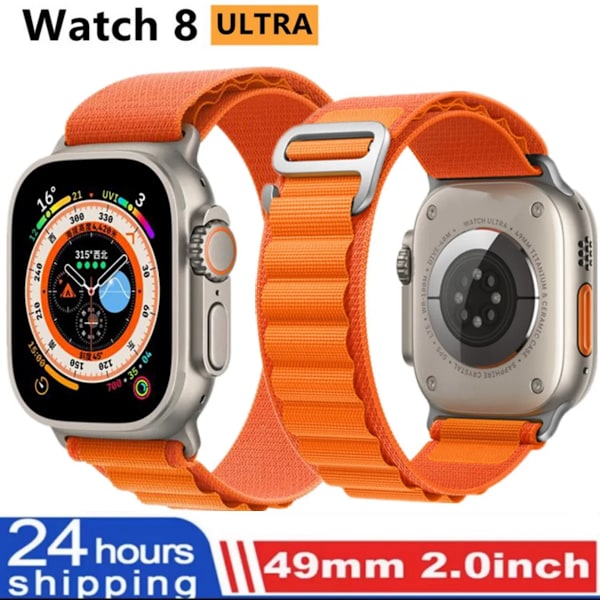 49mm for Apple Watch Ultra 8 Smartklokke Smartklokke Menn Kvinner Serie NFC Bluetooth-samtale Trådløs lading Trening Vannbestandig klokke black and lvNL