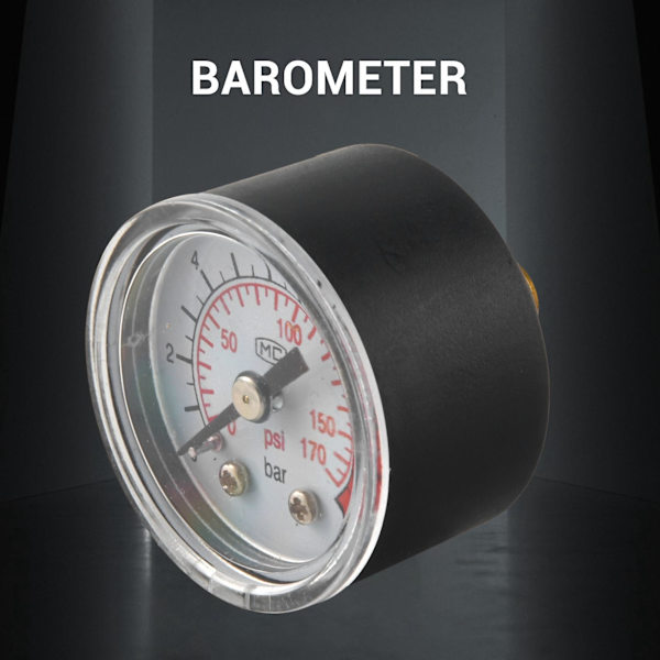 0-12BAR 0-170PSI 10mm Gjenget Gass Luftpumpe Trykkmåler Kompressor Manometer