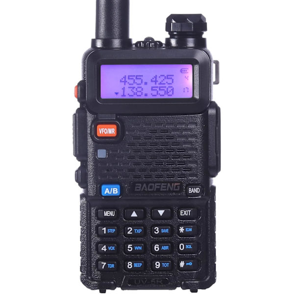 UV5R baofen gTalkie Walkie Talkie Dual Band Radio, Musta (1 kpl) 1800mAh Li-ION Akku Walkie Talkie