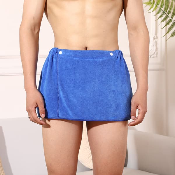 Sexiga Sovshorts Mikrofiber Pyjamas Herr Sovkläder Kort Handduk Blue