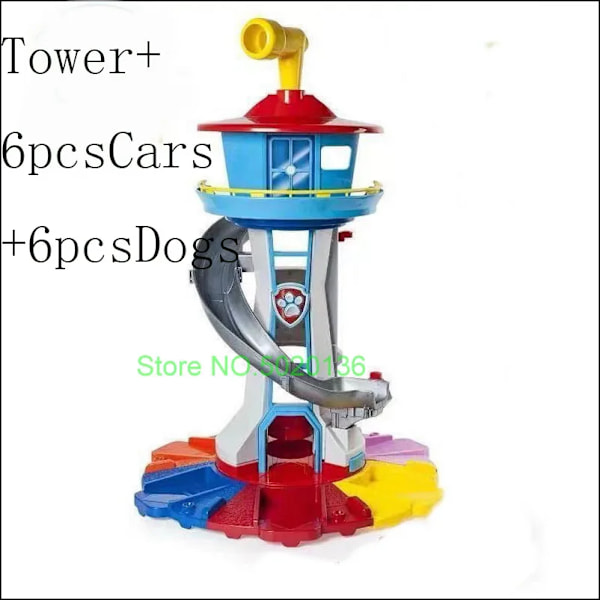 Ny Paw Patrol Plane Patrol Actionfigur Model Lookout Tower Rescue Bus Puppy Dog Jule Børn Legetøj Julegave Red