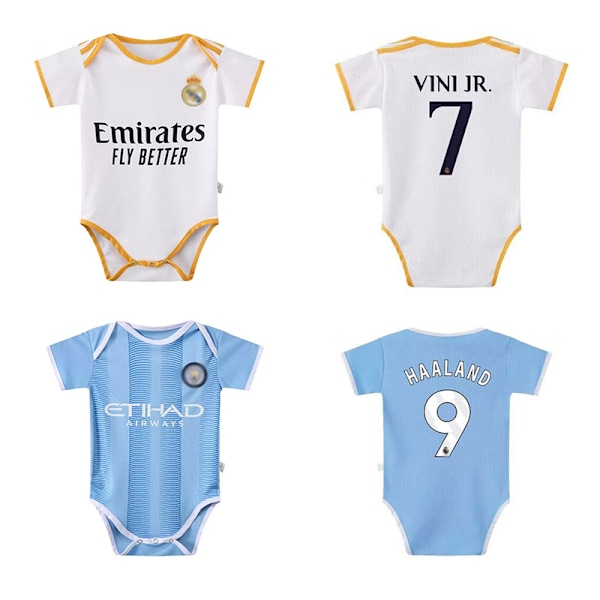 23-24 Baby No. 10 Miami Messi No. 7 Real Madrid Jersey BB Jumpsuit One-piece Storlek 9 (6-12 månader) NO.7 VINI JR. NO.7 VINI JR. NO.7 VINI JR. Size 9 (6-12 months)
