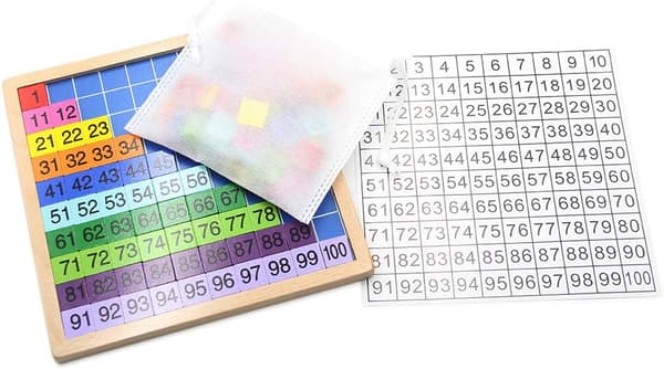 Hundleksak i trä, 100 digital bräda Montessori matte leksak[qb]