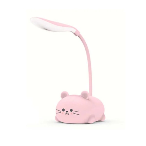 LED-bordlampe tegneserie søt katt nattlampe pink