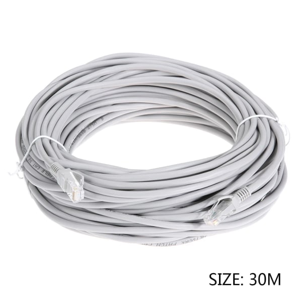 Høyhastighets Ethernet-kabel for ruter, datamaskin, kabel med RJ-45-tilkobling, Internett-nettverkskabel, 98 fot, for PC-ruter, datamaskin 30m