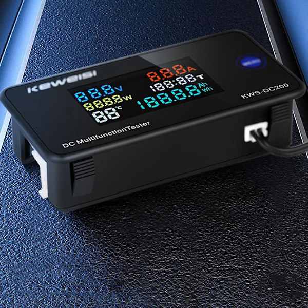 Keweisi DC 0-200V Voltmeter Amperemeter KWS Effektmätare LED Digital DC Wattmeter Elmätare