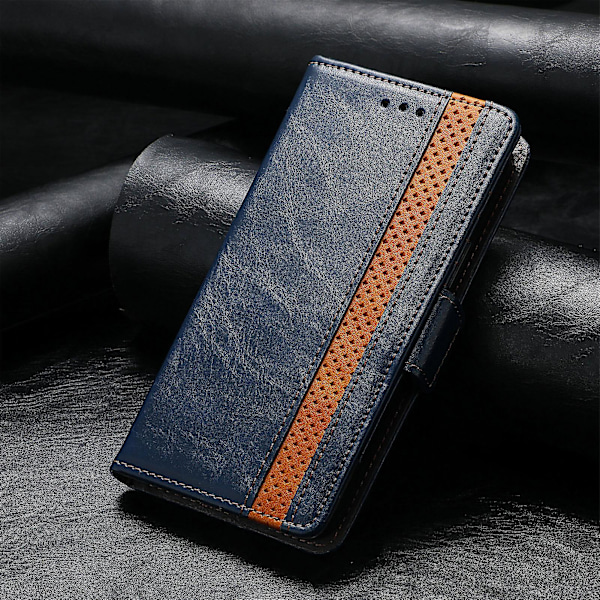 Caseneo 002-serie Telefonfodral för Xiaomi Redmi Note 12 Turbo / Poco F5 5g, Splicing Pu Läder Rfid Blocking Stand Cov
