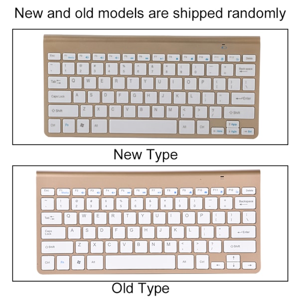 Smal 2,4 GHz trådlöst tangentbord och mus-kit för stationär dator bärbar dator guld