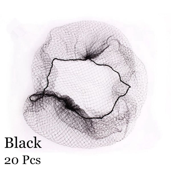 20/40 stk usynlige hårnett, fint mesh, svart black 20 Pcs