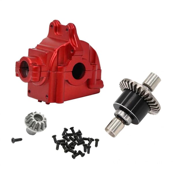 Rc girkasse med differensial for Wltoys 144001 rød