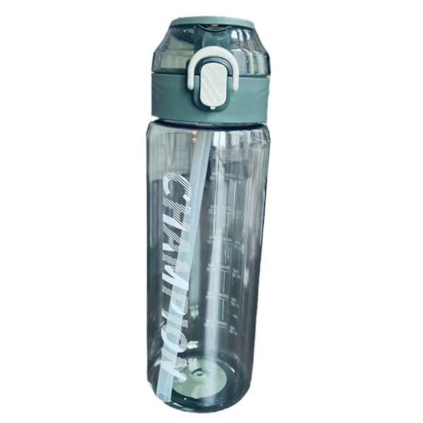 650ML/800ML Halmvattenflaska med Tryckt Snygg Bärbar Sportkopp för Inomhus Utomhus Grön Green 650ml