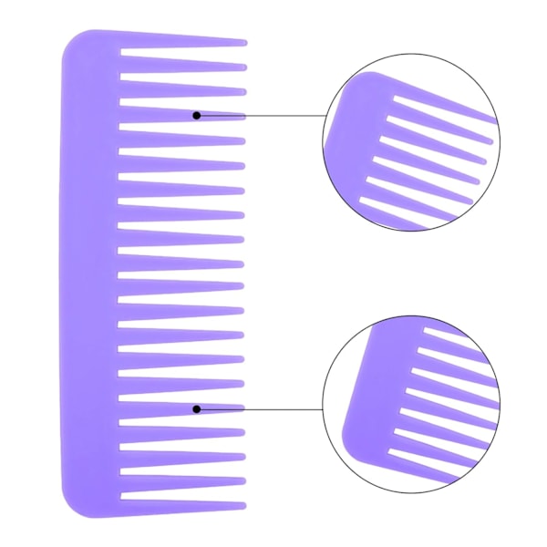 Hårkammer med bredt tannkammer: 3 brede tannkammer for krøllete hår