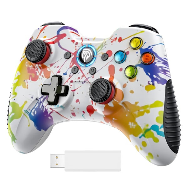 Trådløs Spilcontroller til Windows 7 8 10 11 PC/PS3/Android/Switch Deck, Dobbelt-Vibration Gamepad Joystick Computer Spilcontroller (Hvid) White