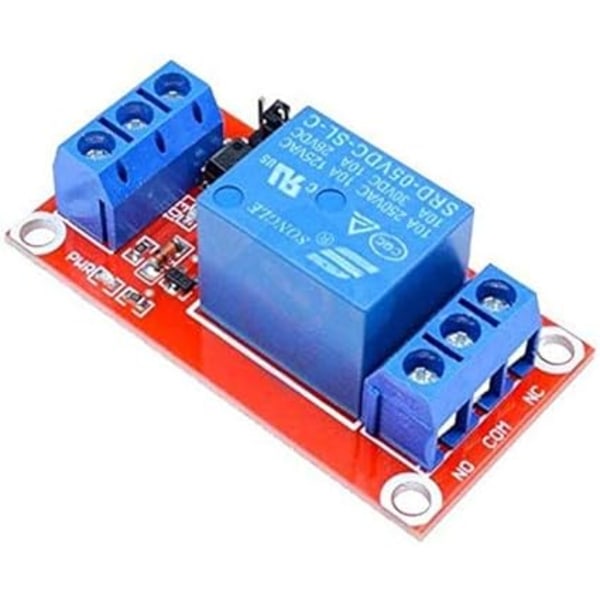 5 stk. 5V 1-vejs relæmodul med optocoupler 1-vejs relæudvidelseskort høj og lav trigger med LED advarselslys (DC 0-5V) Sunmostar