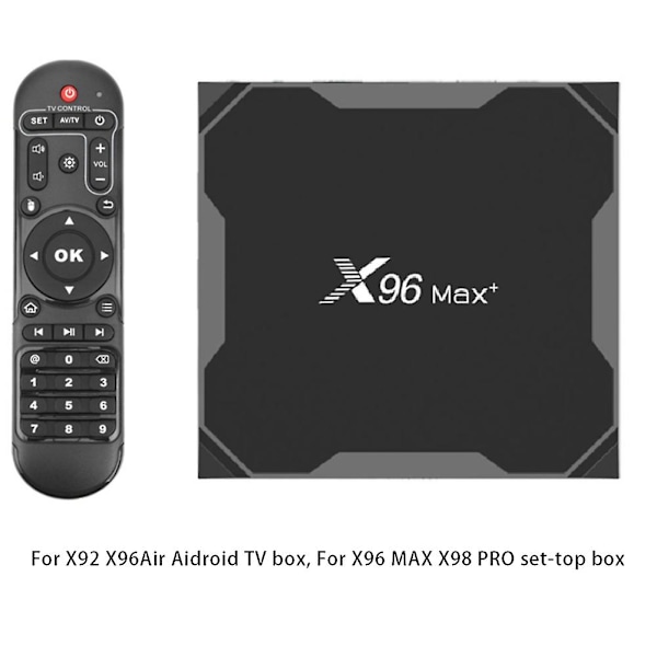X96max Fjernkontroll, for X92 X96air Aidroid TV-boks Infrarød Fjernkontroll for Max Pro Dekoder black
