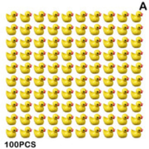 100/200 st Mini Rubber Ducks Miniature Resin Ducks Gul Tiny D 100pcs yellow 100pcs
